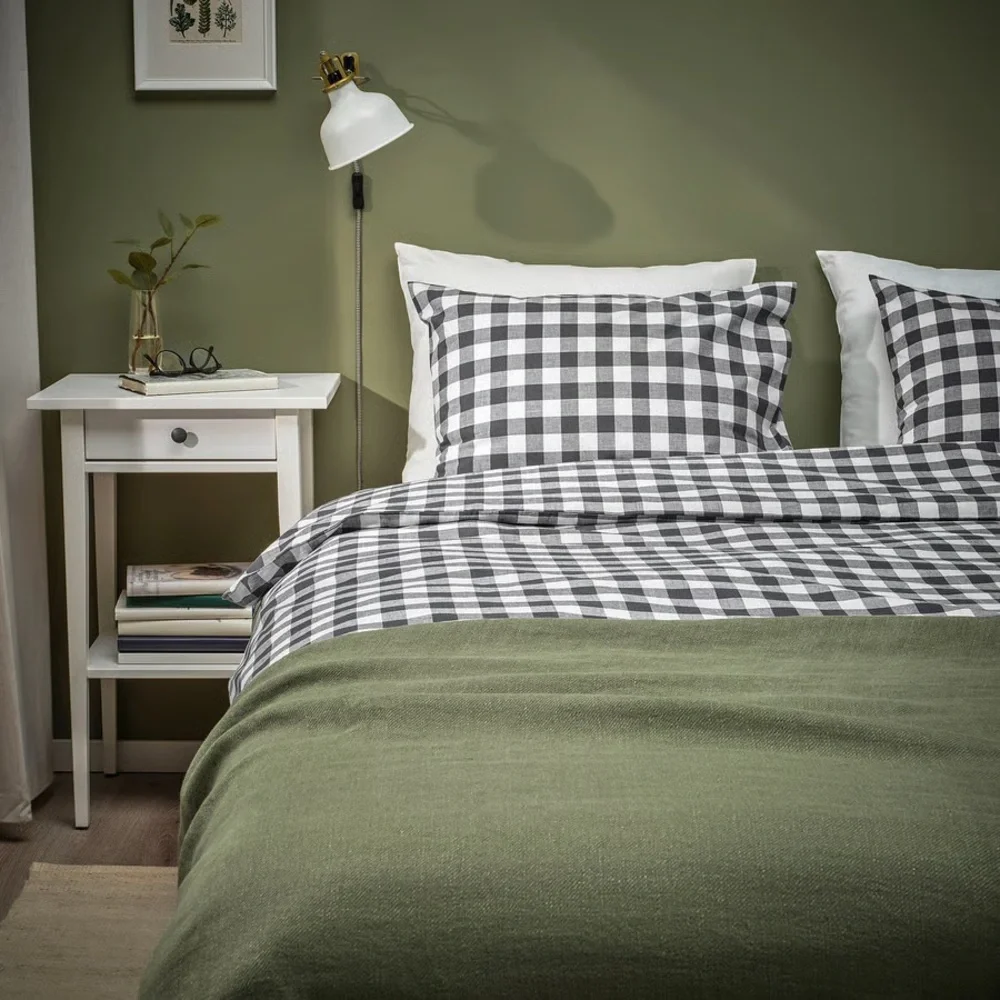 100% Cotton Black & White Checkered Duvet Set
